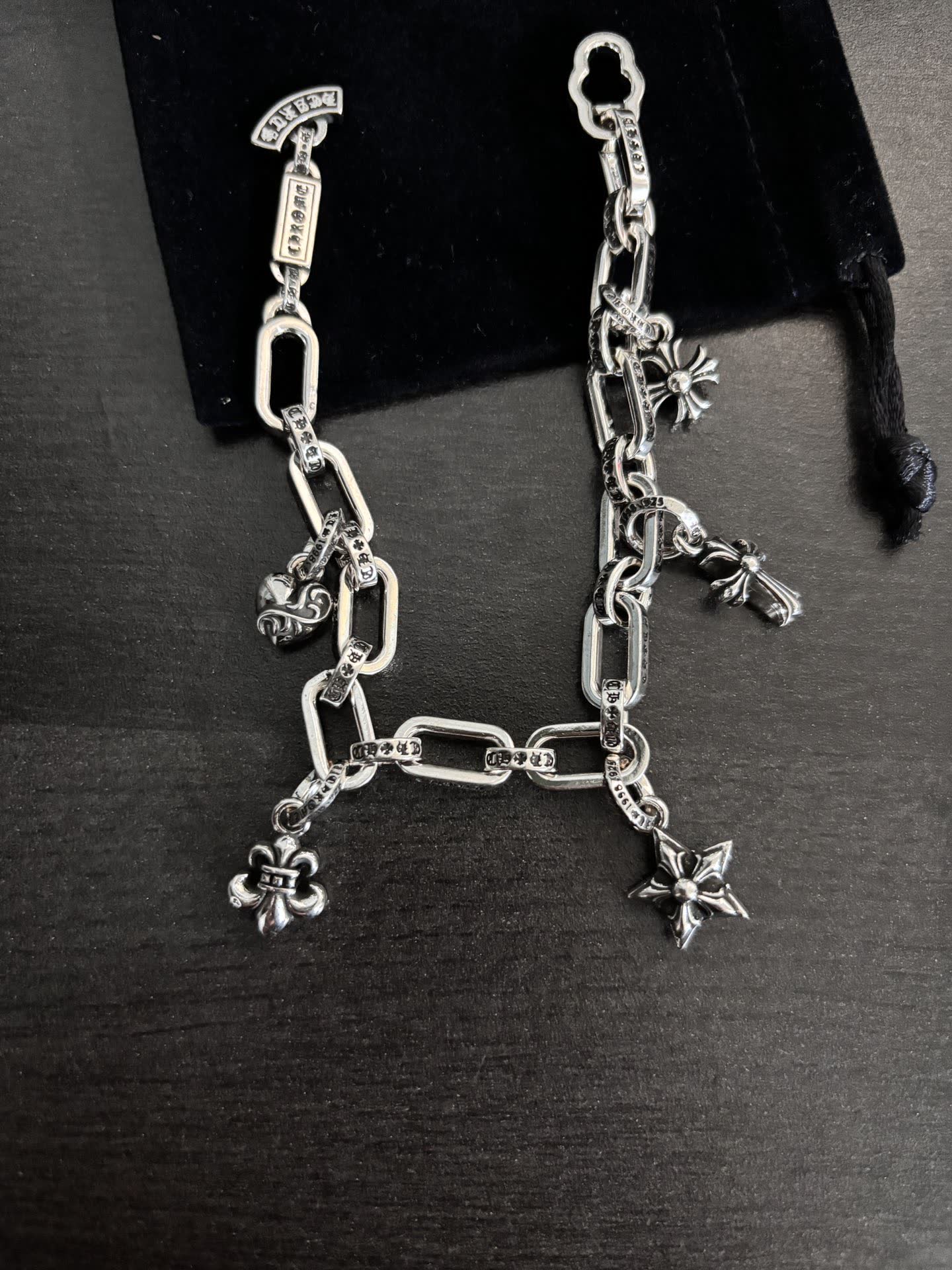 Chrome Hearts Silver Charm Bracelet